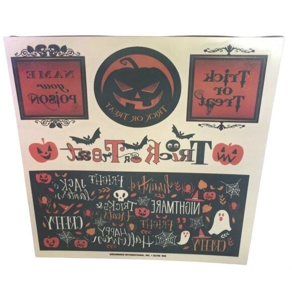 Halloween Transfers Sheet 5 Designs Trick Or Treat Pumpkins Apply Water Craft - Picture 2 of 3